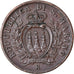 Moneda, San Marino, 10 Centesimi, 1937, Rome, MBC+, Bronce, KM:13