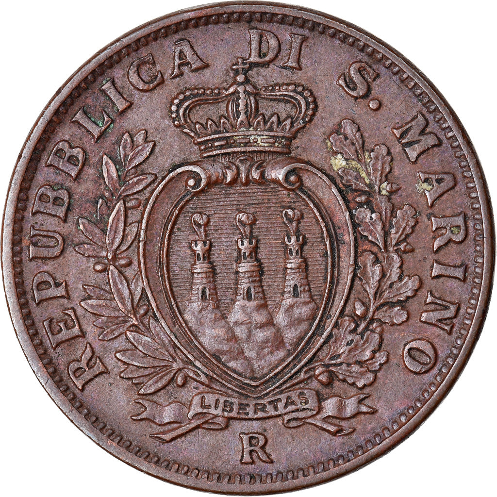 Moneda, San Marino, 10 Centesimi, 1938, Rome, MBC+, Bronce, KM:13