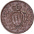 Moeda, San Marino, 10 Centesimi, 1938, Rome, AU(50-53), Bronze, KM:13