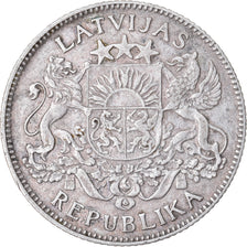 Moneda, Letonia, Lats, 1924, MBC, Plata, KM:7