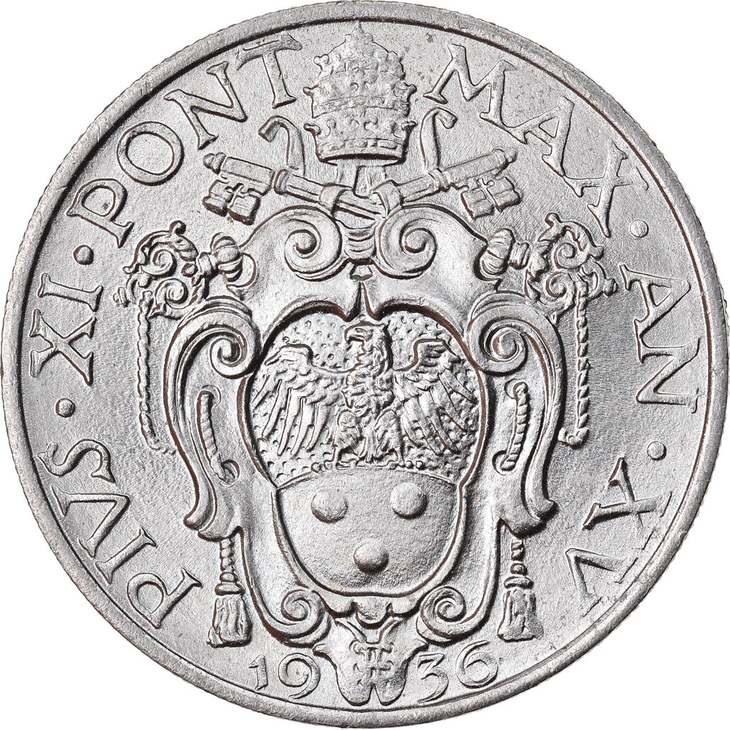 Moneta, CITTÀ DEL VATICANO, Pius XI, 20 Centesimi, 1936, Roma, SPL, Nichel