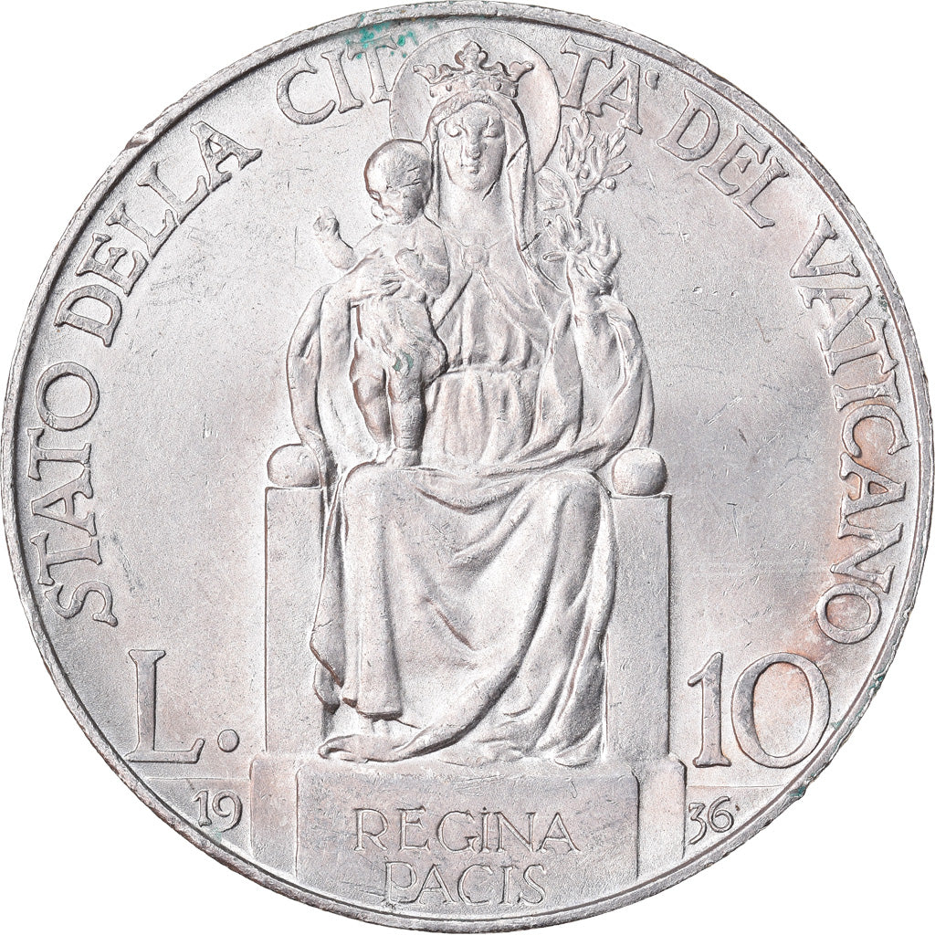 Monnaie, Cité du Vatican, Pius XI, 10 Lire, 1936, SUP+, Argent, KM:8