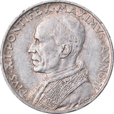 Coin, VATICAN CITY, Pius XII, 5 Lire, 1940, Roma, AU(55-58), Silver, KM:28