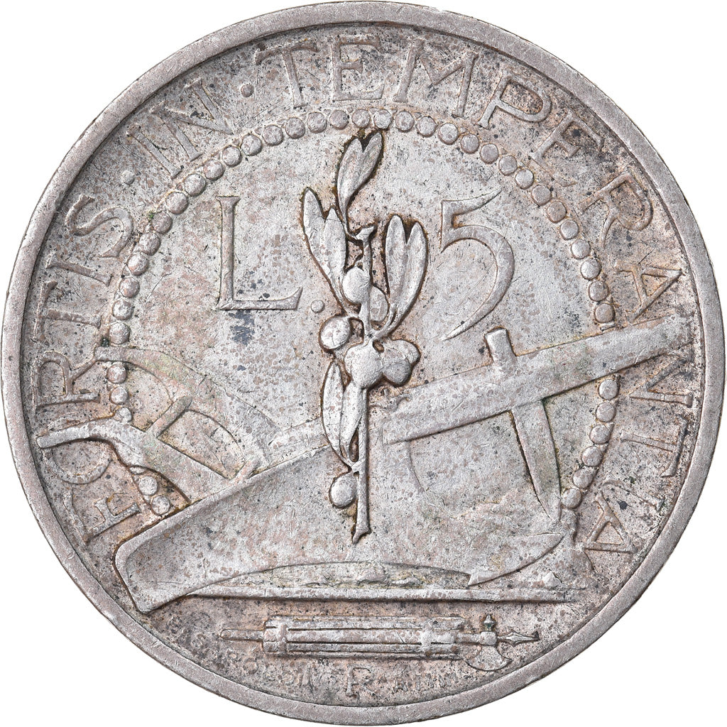 Moneta, San Marino, 5 Lire, 1933, Rome, EF(40-45), Srebro, KM:9