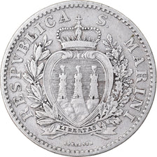 Coin, San Marino, Lira, 1898, Rome, VF(30-35), Silver, KM:4