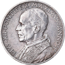 Moneta, CITTÀ DEL VATICANO, Pius XII, 5 Lire, 1939, BB+, Argento, KM:28