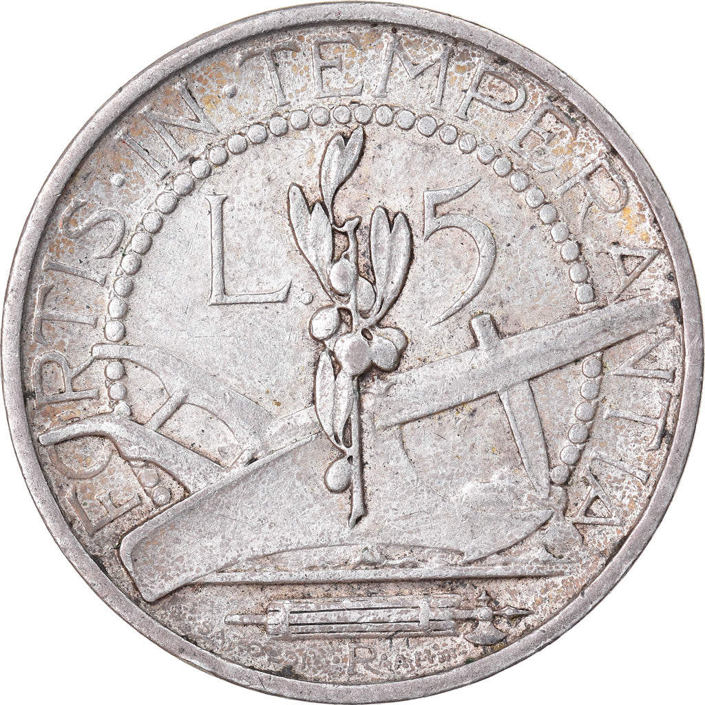 Munten, San Marino, 5 Lire, 1935, Rome, ZF+, Zilver, KM:9