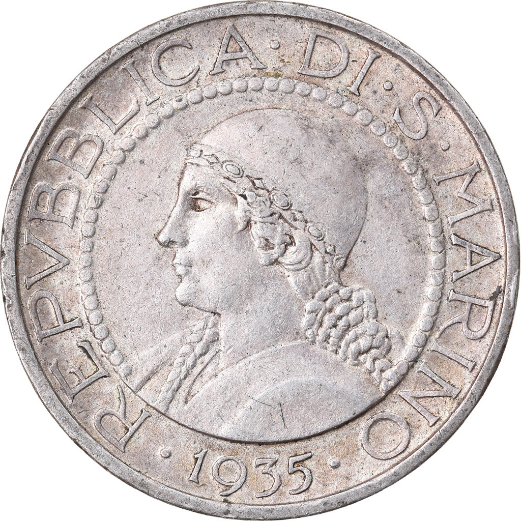 Moneda, San Marino, 5 Lire, 1935, Rome, EBC, Plata, KM:9