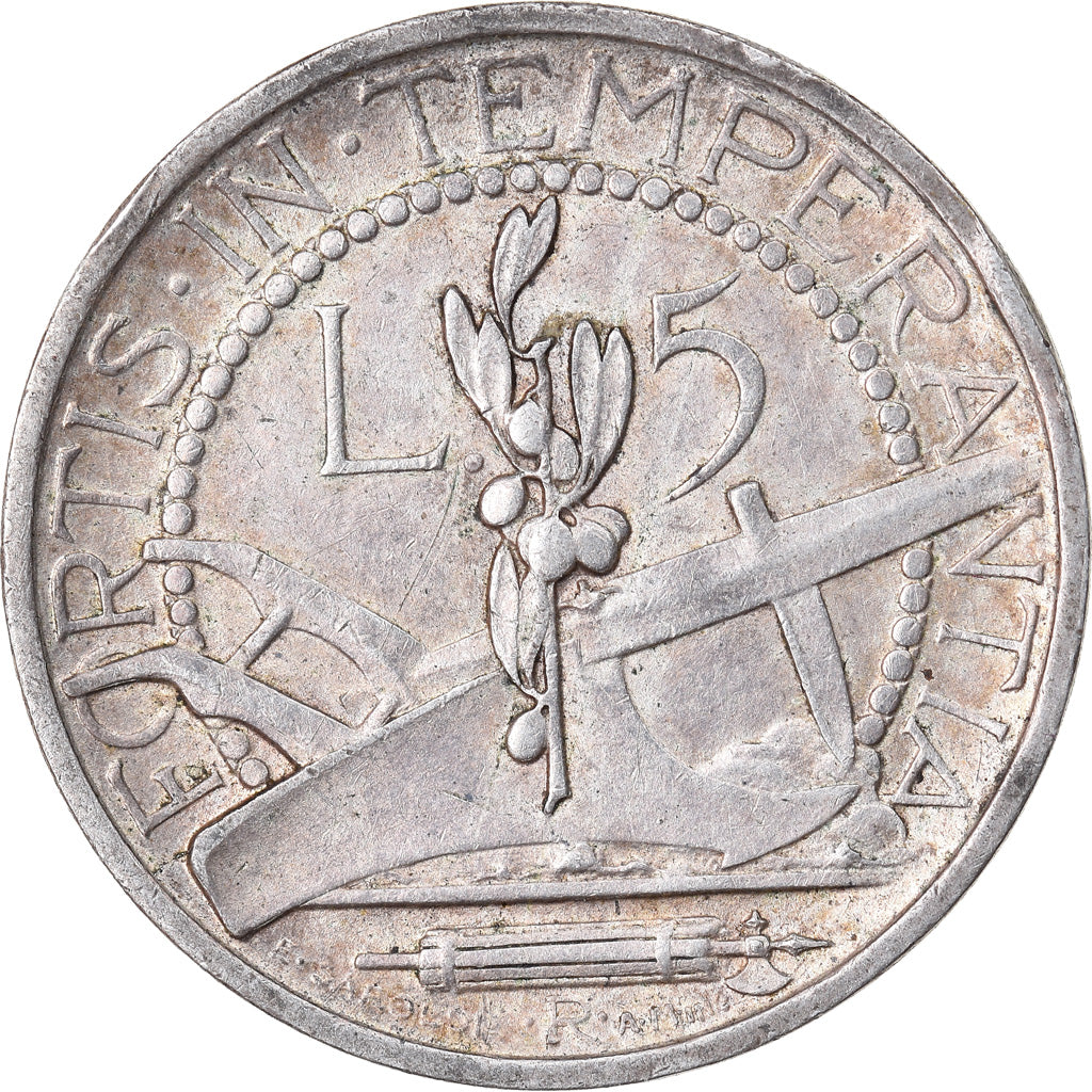 Moneda, San Marino, 5 Lire, 1935, Rome, EBC, Plata, KM:9