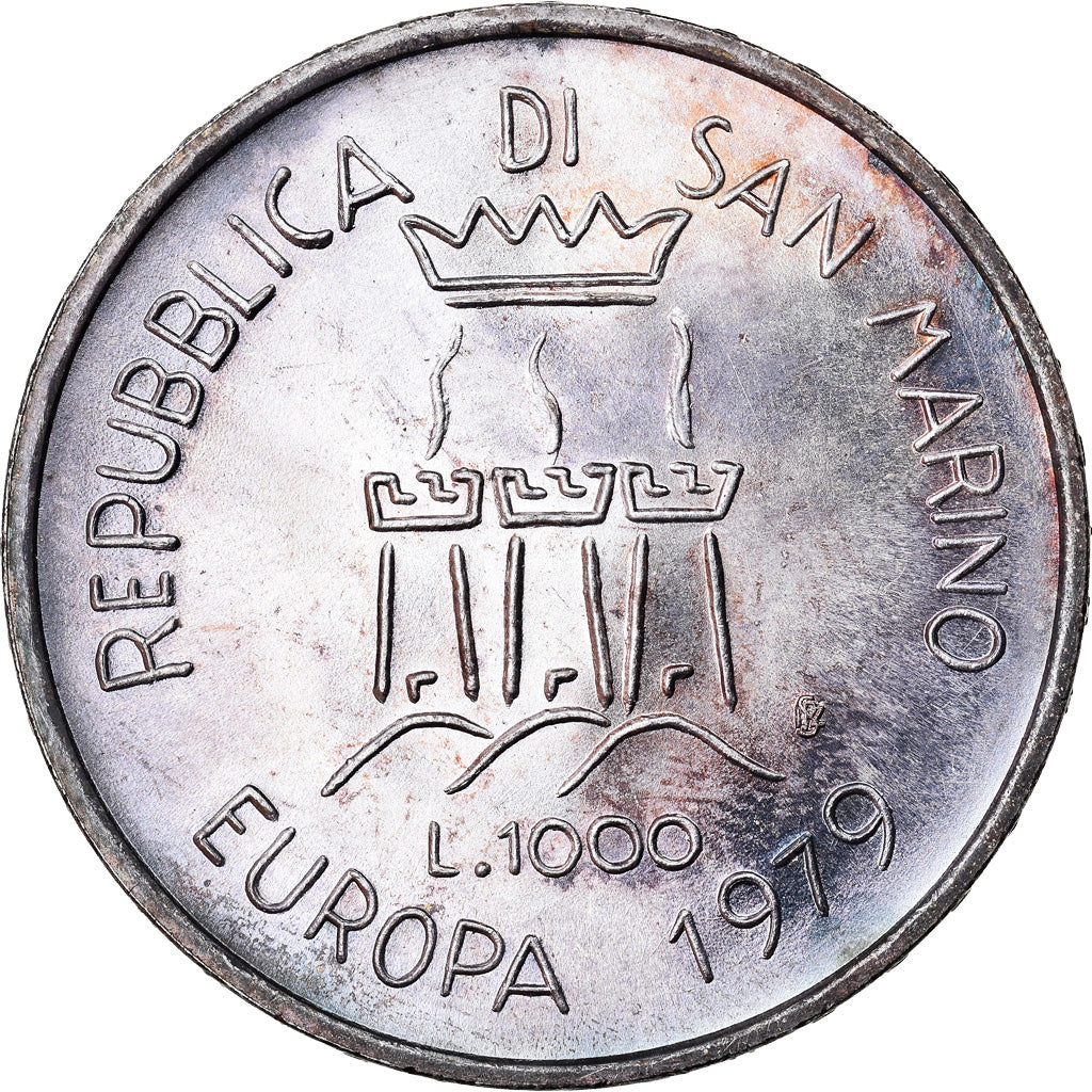 Coin, San Marino, 1000 Lire, 1979, Rome, MS(63), Silver, KM:98