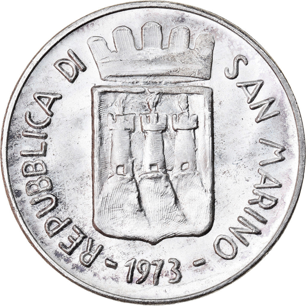 Coin, San Marino, 500 Lire, 1973, Rome, MS(63), Silver, KM:29