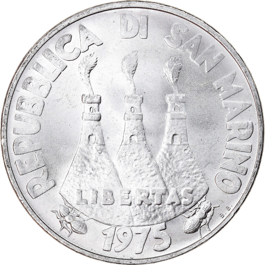 Coin, San Marino, 500 Lire, 1975, Rome, MS(63), Silver, KM:47