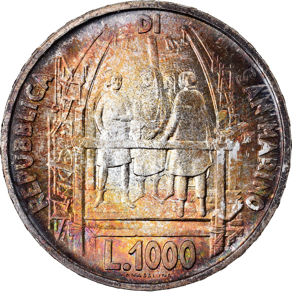 Coin, San Marino, 1000 Lire, 1977, Rome, MS(64), Silver, KM:72