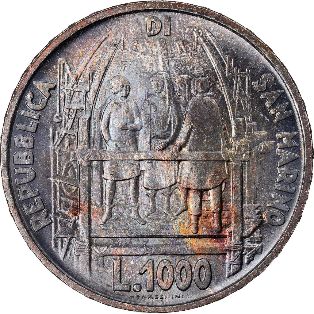 Coin, San Marino, 1000 Lire, 1977, Rome, MS(64), Silver, KM:72
