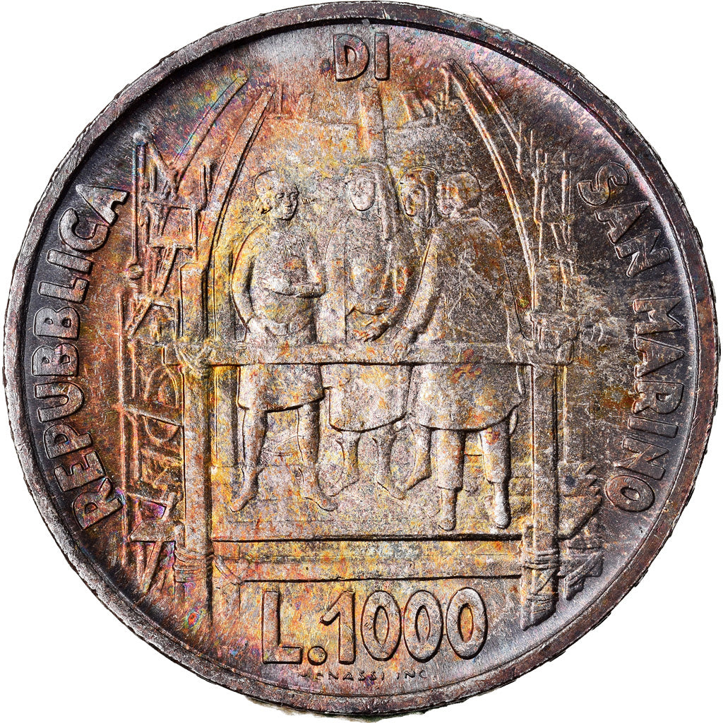 Moneta, San Marino, 1000 Lire, 1977, Rome, SPL+, Argento, KM:72