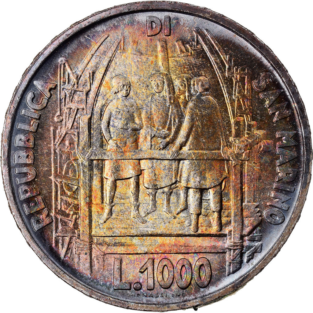 Moneta, San Marino, 1000 Lire, 1977, Rome, SPL+, Argento, KM:72