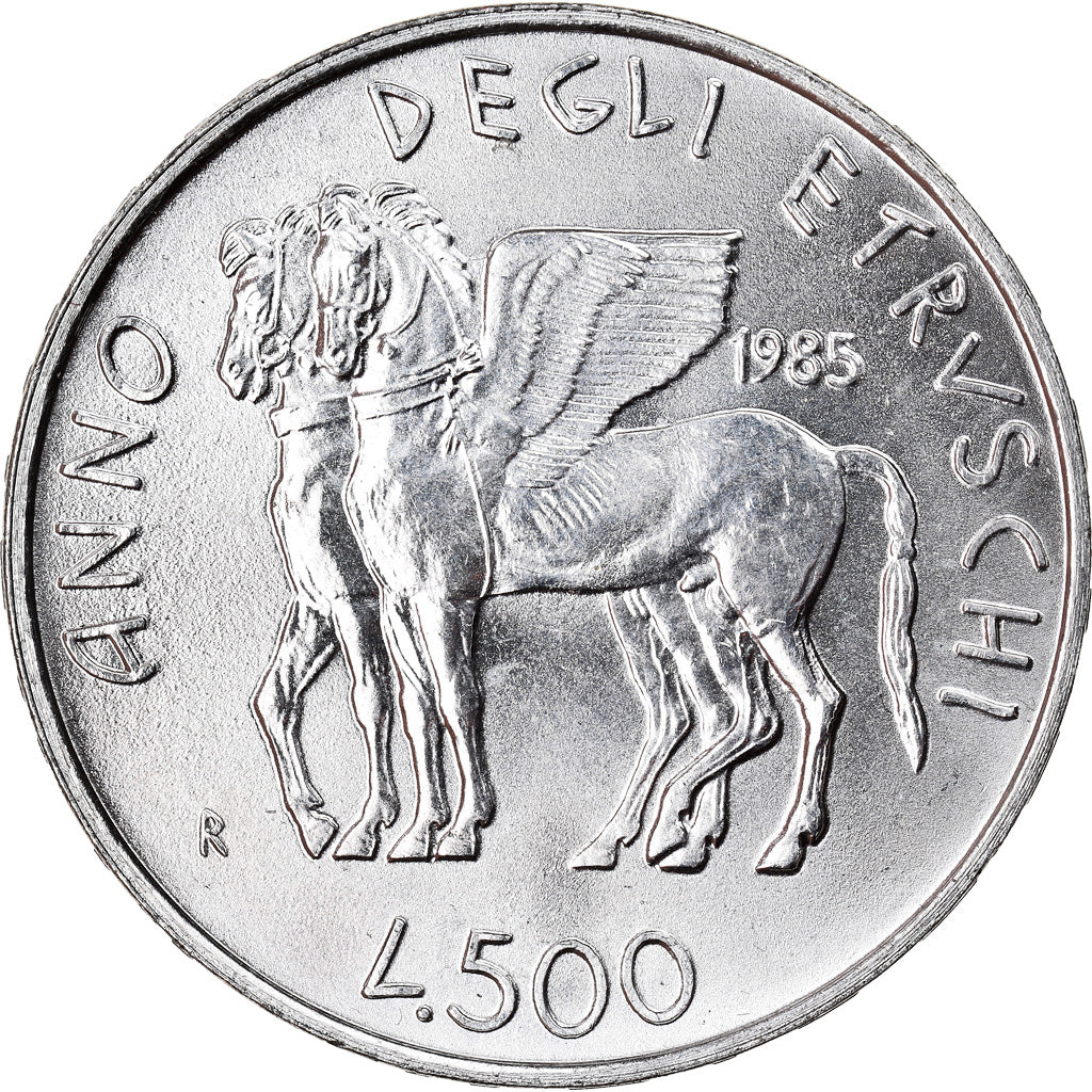 Coin, Italy, 500 Lire, 1985, Rome, MS(63), Silver, KM:118