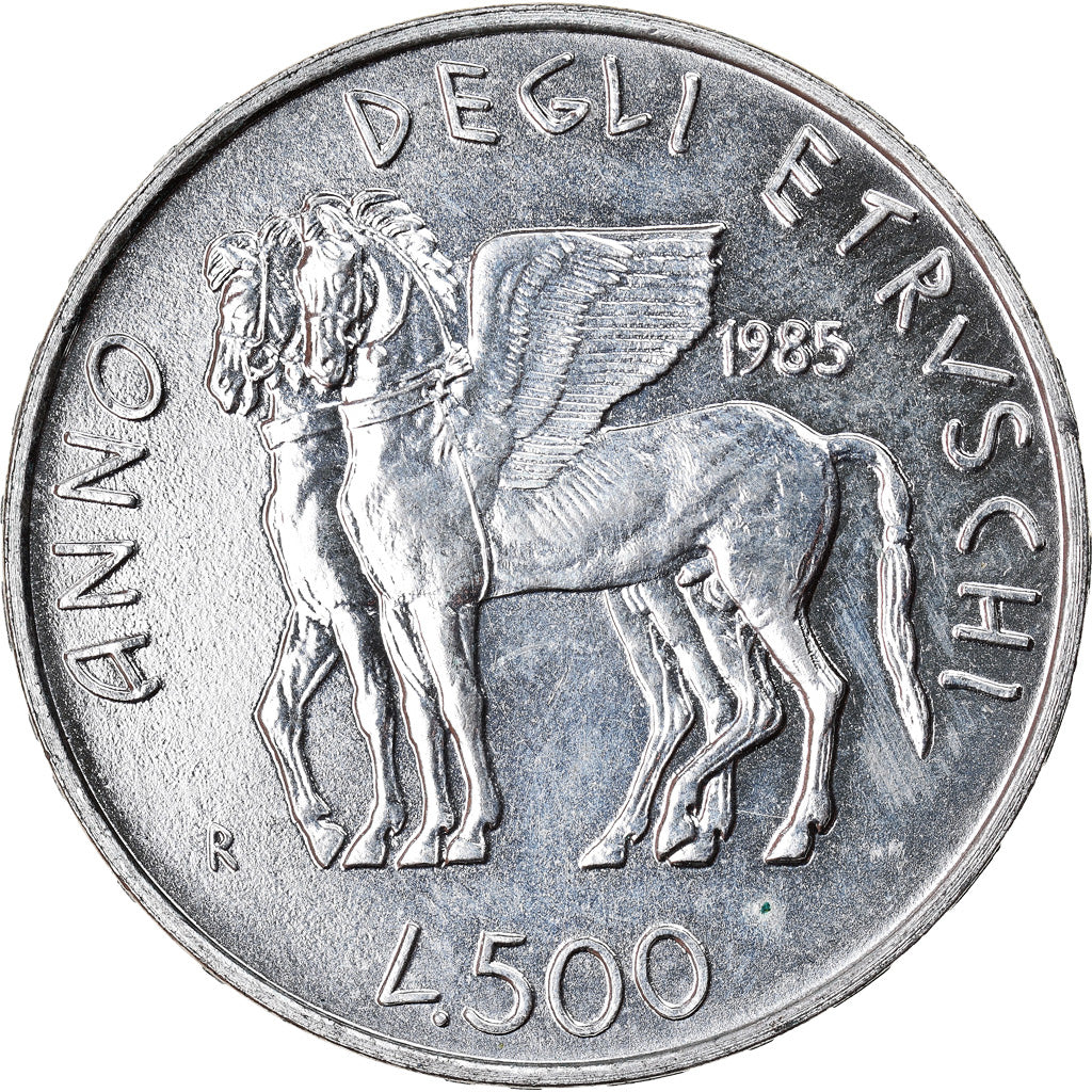 Coin, Italy, 500 Lire, 1985, Rome, MS(63), Silver, KM:118