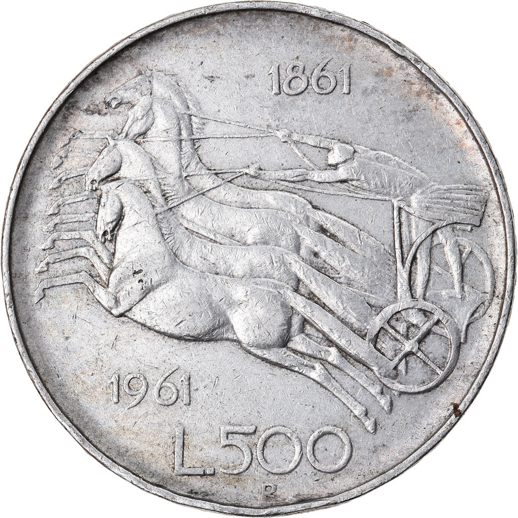 Coin, Italy, 500 Lire, 1961, Rome, AU(55-58), Silver, KM:99