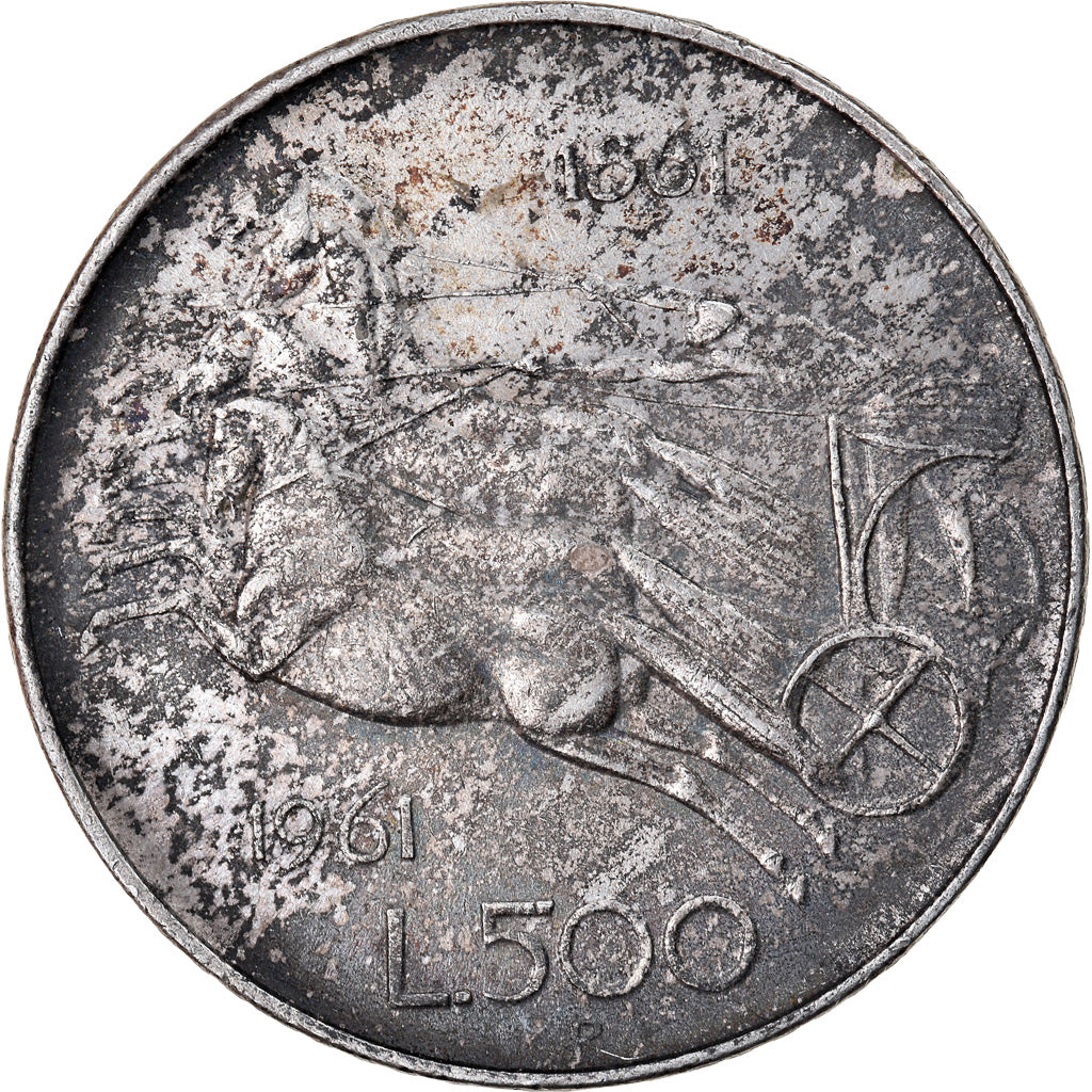 Coin, Italy, 500 Lire, 1961, Rome, MS(60-62), Silver, KM:99