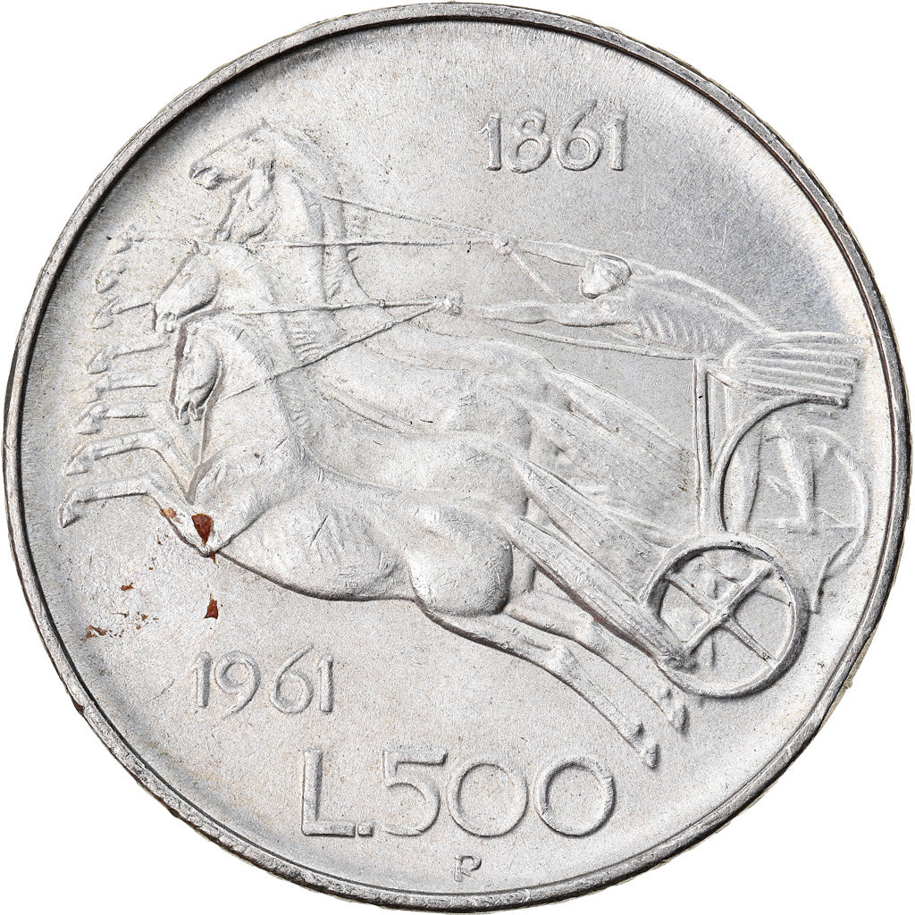 Coin, Italy, 500 Lire, 1961, Rome, MS(60-62), Silver, KM:99