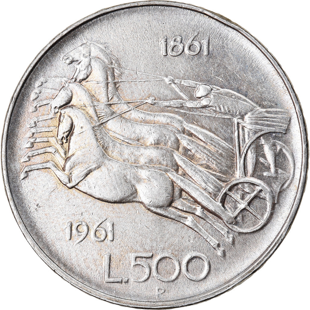 Coin, Italy, 500 Lire, 1961, Rome, MS(60-62), Silver, KM:99