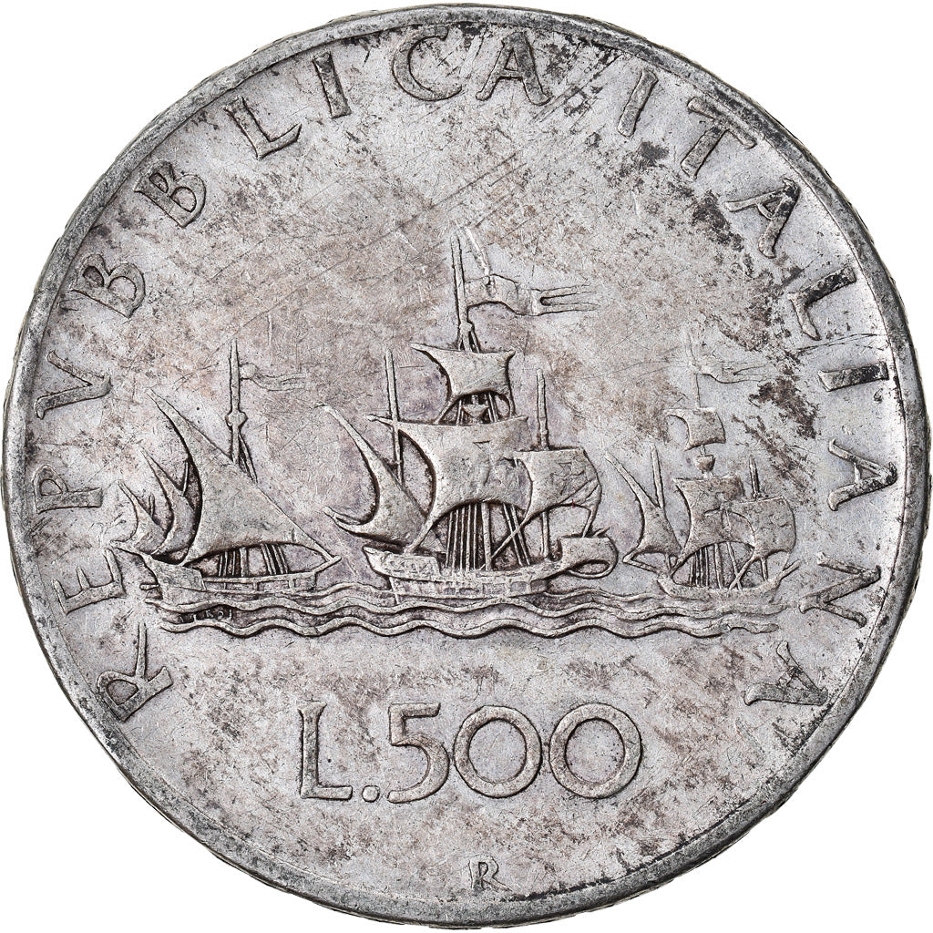 Coin, Italy, 500 Lire, 1959, Rome, EF(40-45), Silver, KM:98