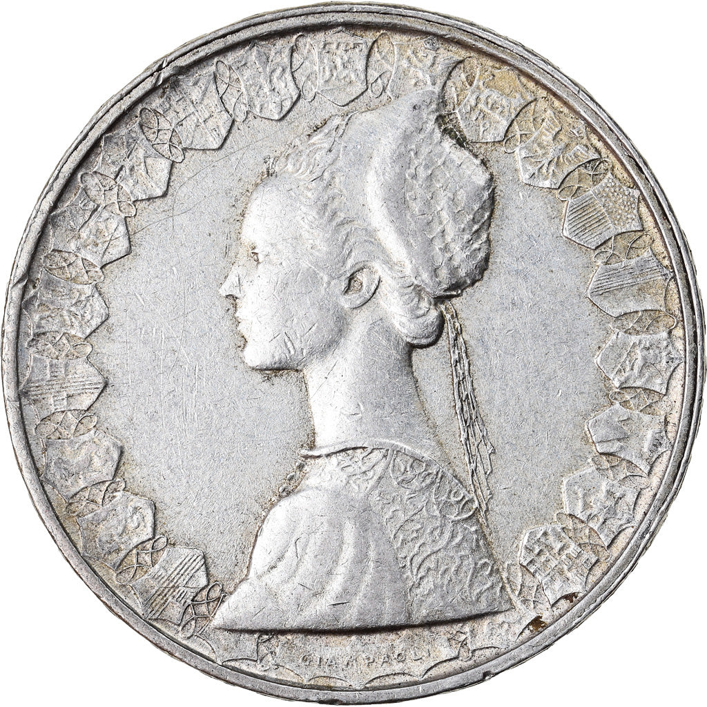 Coin, Italy, 500 Lire, 1961, Rome, AU(50-53), Silver, KM:98