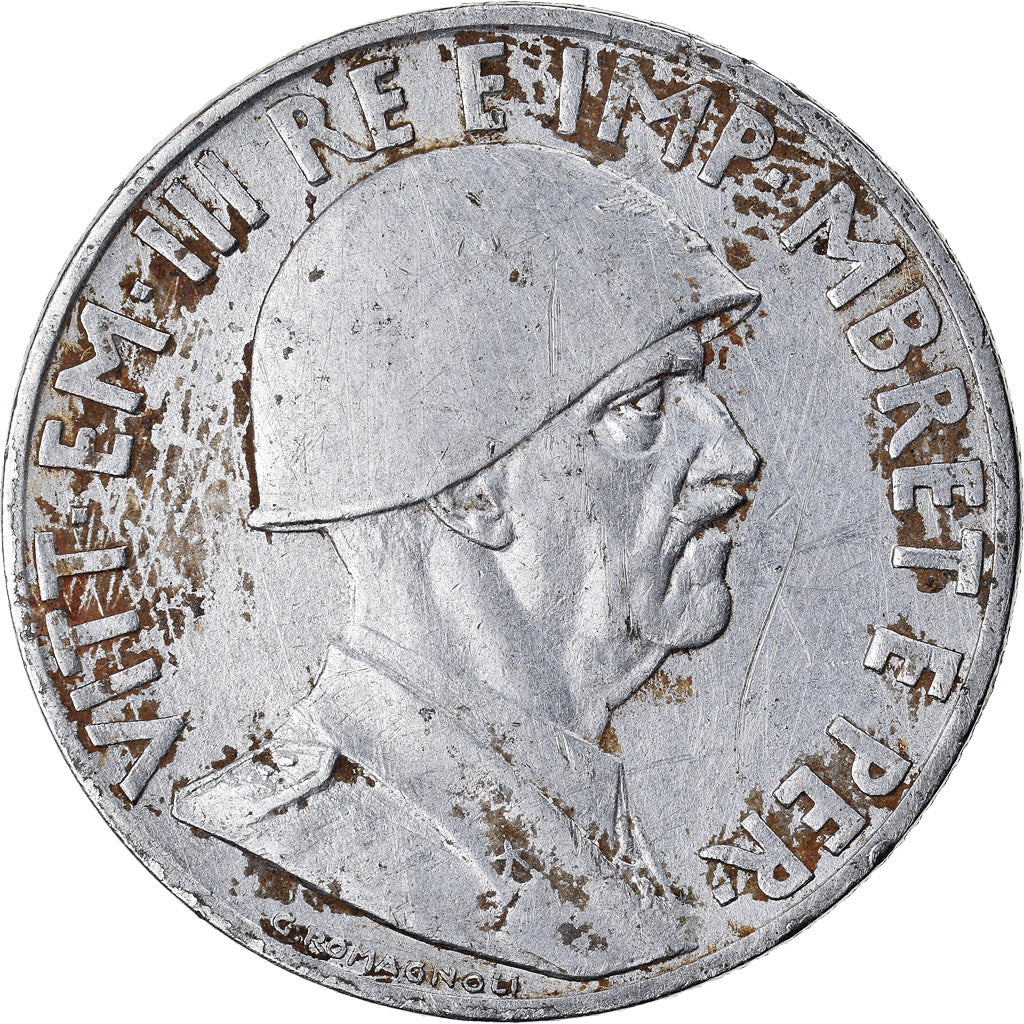 Coin, Albania, Vittorio Emanuele III, Lek, 1939, Rome, EF(40-45), Stainless