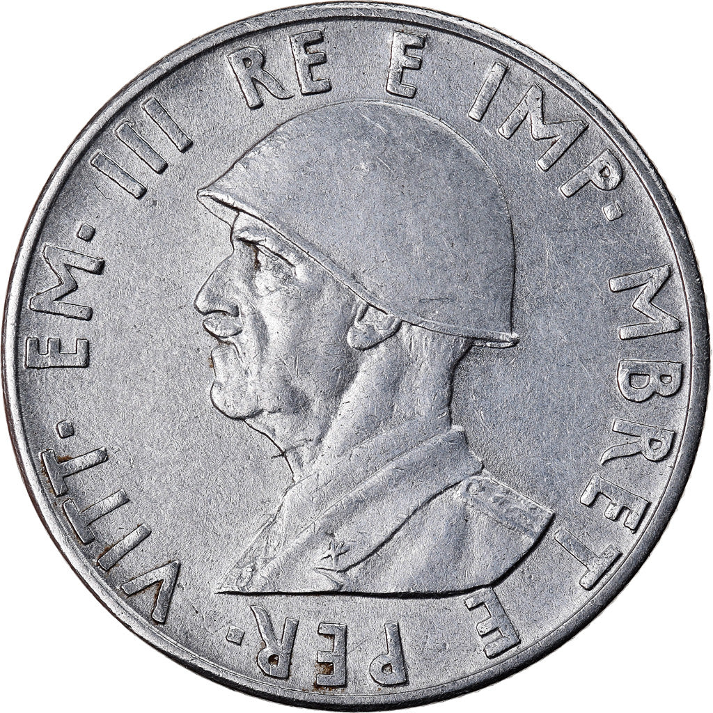 Coin, Albania, Vittorio Emanuele III, 0.50 Lek, 1941, Rome, AU(55-58), Stainless