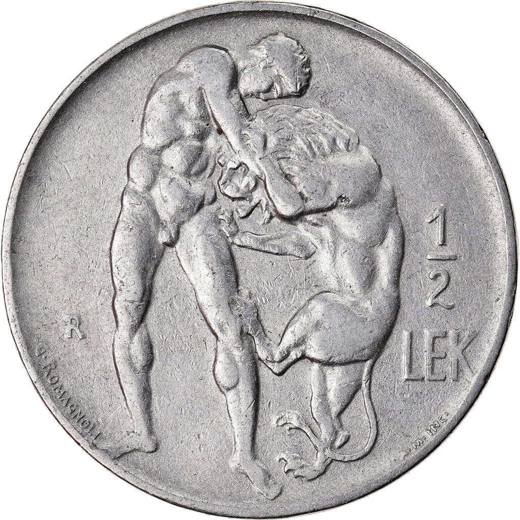 Moneta, Albania, 1/2 Lek, 1926, Rome, BB, Nichel, KM:4