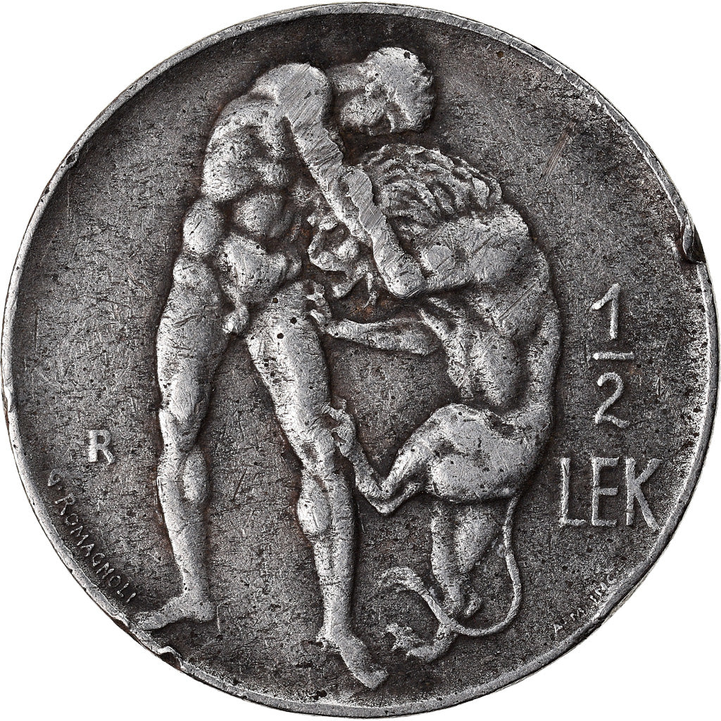 Munten, Albanië, 1/2 Lek, 1926, Rome, ZF, Nickel, KM:4