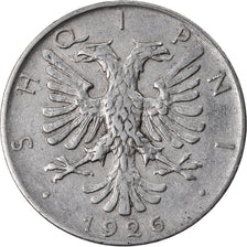 Coin, Albania, 1/2 Lek, 1926, Rome, EF(40-45), Nickel, KM:4