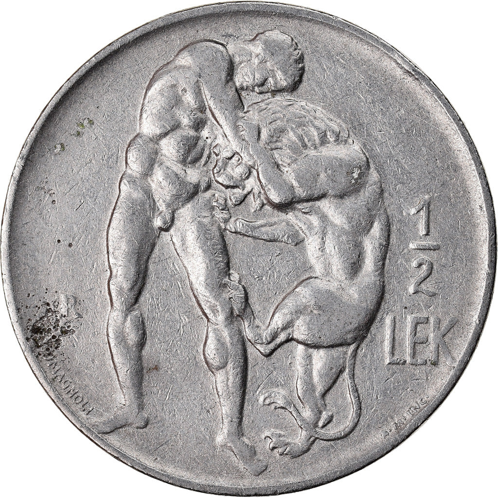 Moneda, Albania, 1/2 Lek, 1926, Rome, MBC, Níquel, KM:4