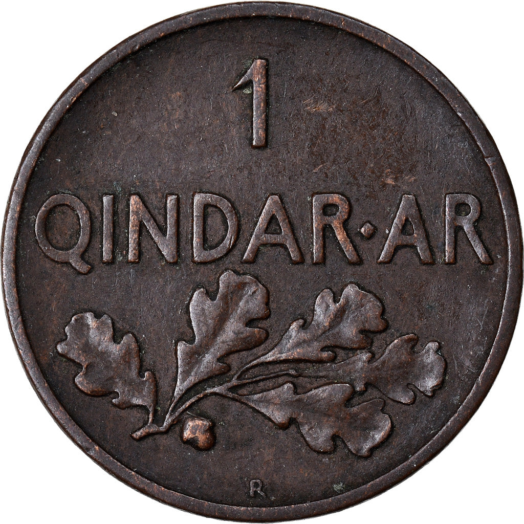 Monnaie, Albania, Zog I, Qindar Ar, 1935, Rome, TTB, Bronze, KM:14