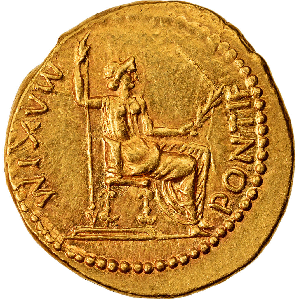 Coin, Tiberius, Aureus, AD 14-37, Lyon - Lugdunum, MS(64), Gold, RIC:29