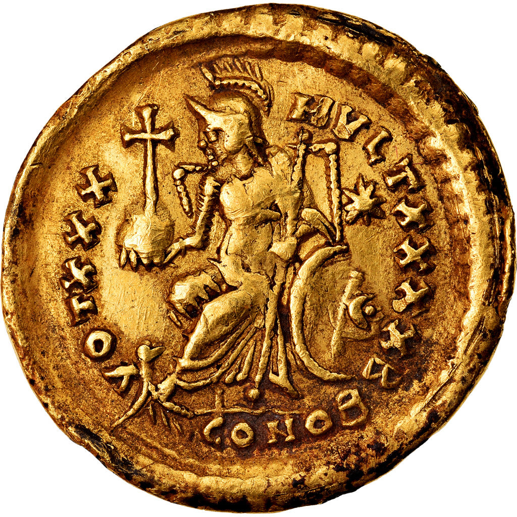 Coin, Theodosius II, Solidus, Constantinople, VF(30-35), Gold, RIC:257