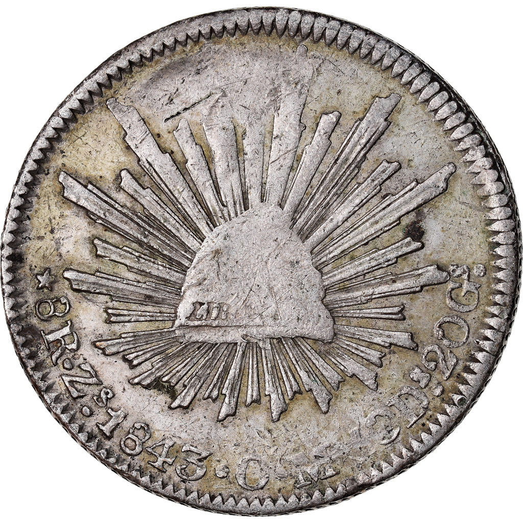 Monnaie, Mexique, 8 Reales, 1843, Zacatecas, TB+, Argent, KM:377.13