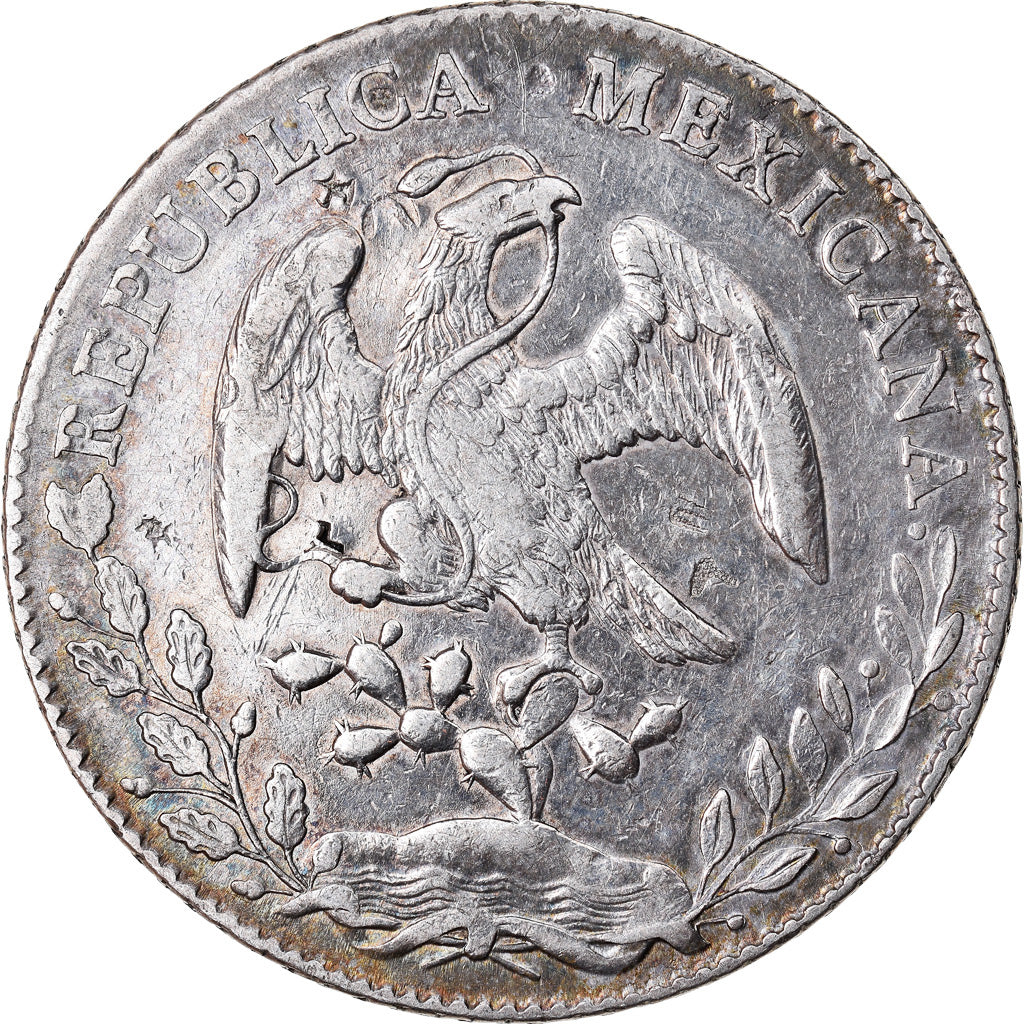 Moneda, México, 8 Reales, 1886, Mexico City, MBC, Plata, KM:377.10