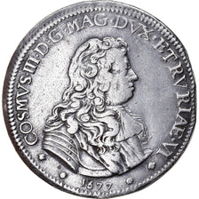 Munten, Italiaanse staten, TUSCANY, Cosimo III, Piastre, 1677, Florence, FR+