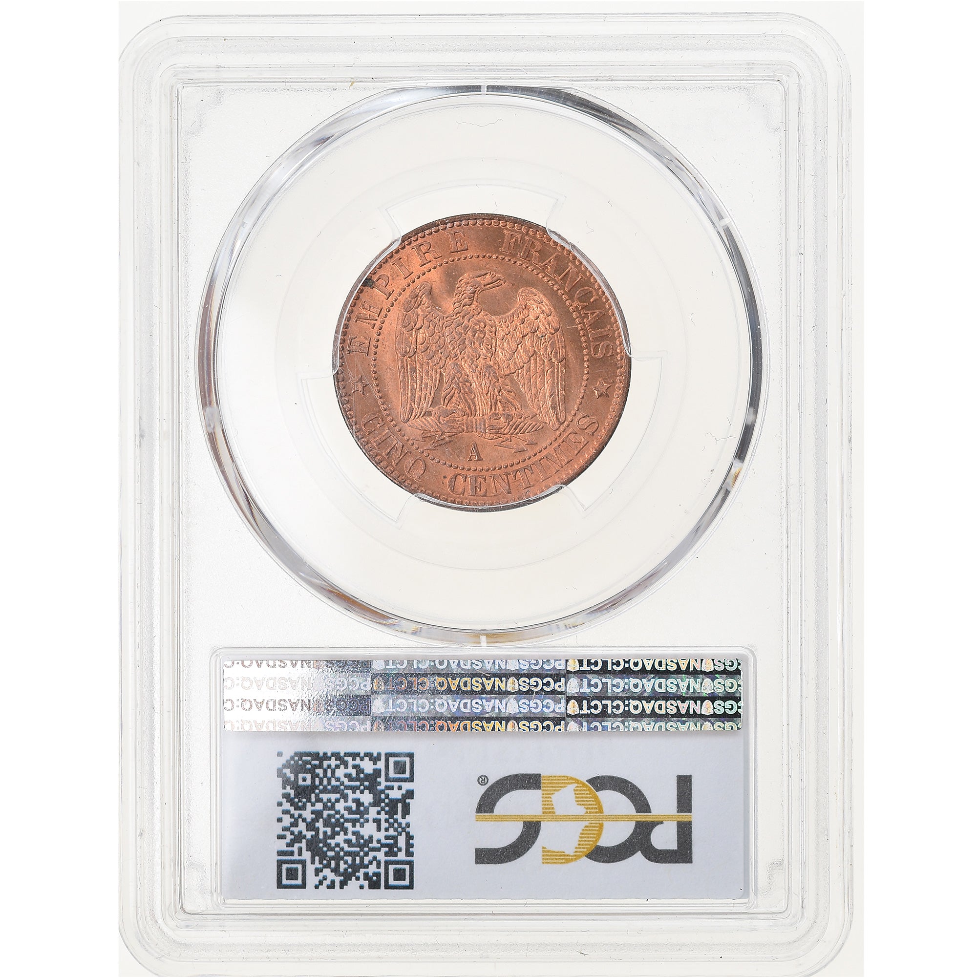 Monnaie, France, Napoleon III, Napoléon III, 5 Centimes, 1853, Paris, PCGS