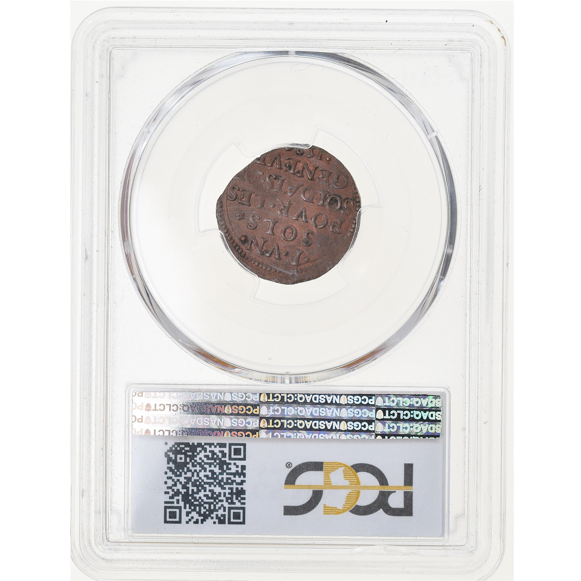 Coin, SWISS CANTONS, GENEVA, Pour les soldats, Sol, 1590, PCGS, MS62BN