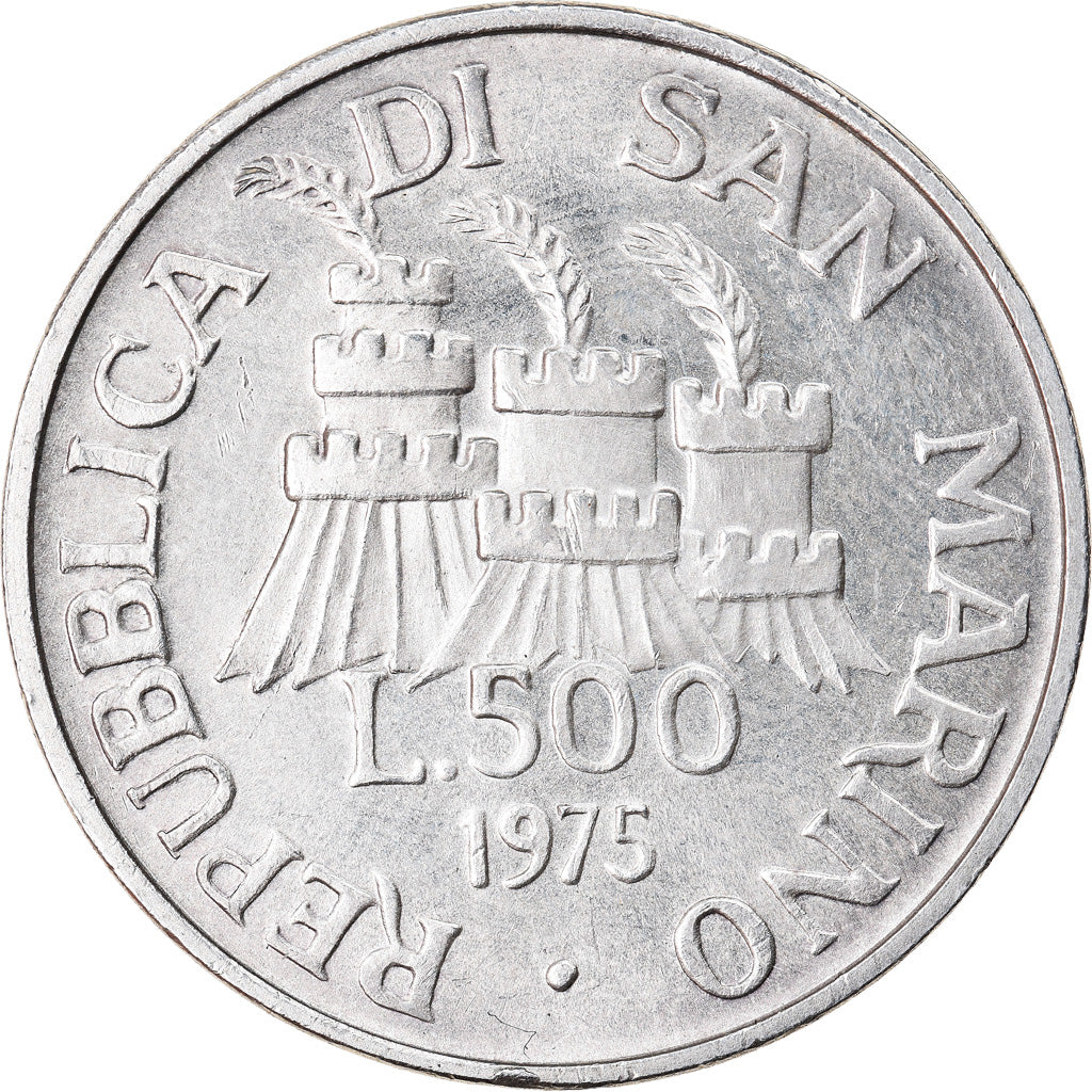 Coin, San Marino, 500 Lire, 1975, MS(60-62), Silver, KM:48