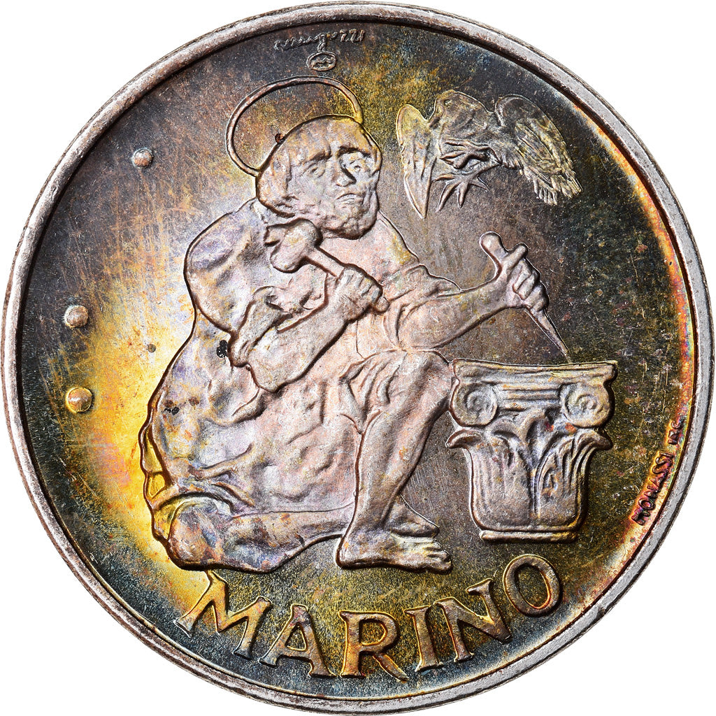 Coin, San Marino, 500 Lire, 1975, MS(60-62), Silver, KM:48