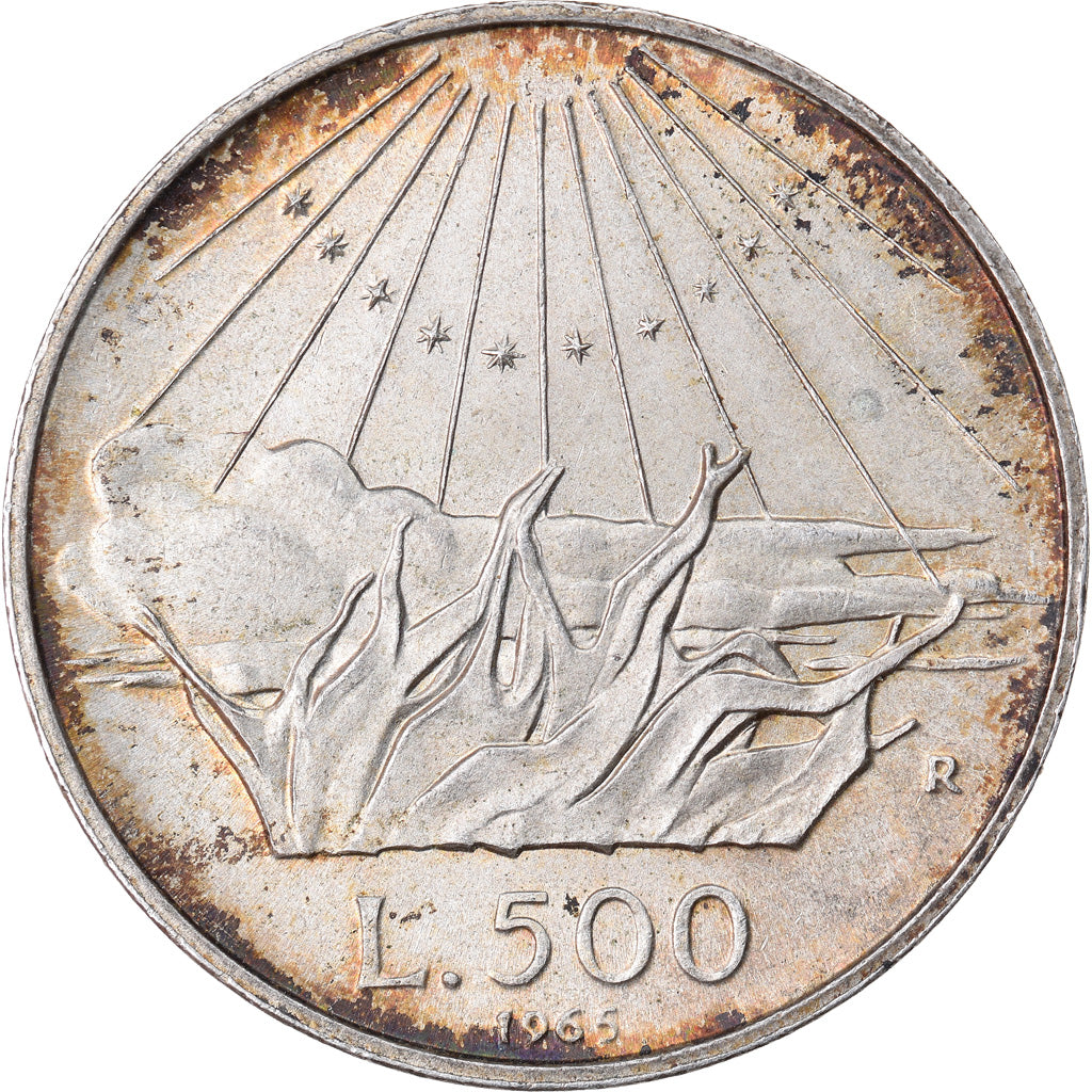 Coin, Italy, 500 Lire, 1965, Rome, MS(60-62), Silver, KM:100