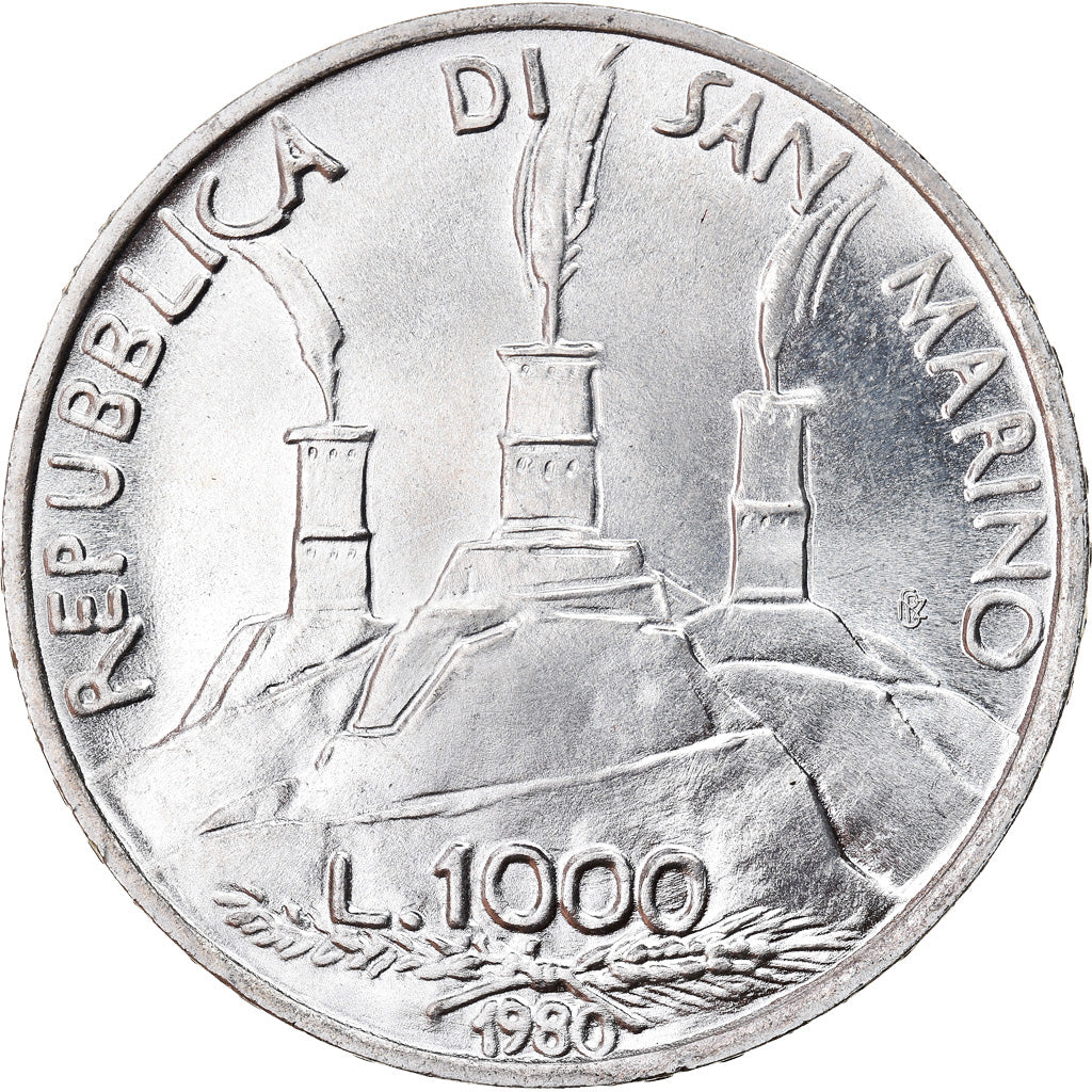 Monnaie, San Marino, 1000 Lire, 1980, Rome, SPL+, Argent, KM:112
