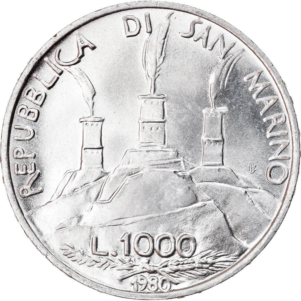 Coin, San Marino, 1000 Lire, 1980, Rome, MS(64), Silver, KM:112