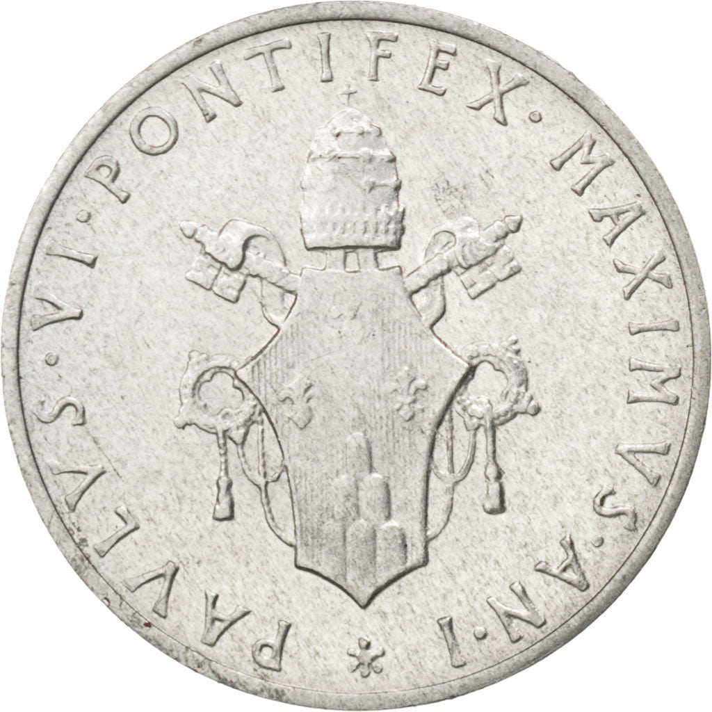 Coin, VATICAN CITY, Paul VI, Lira, 1963, MS(63), Aluminum, KM:76.1