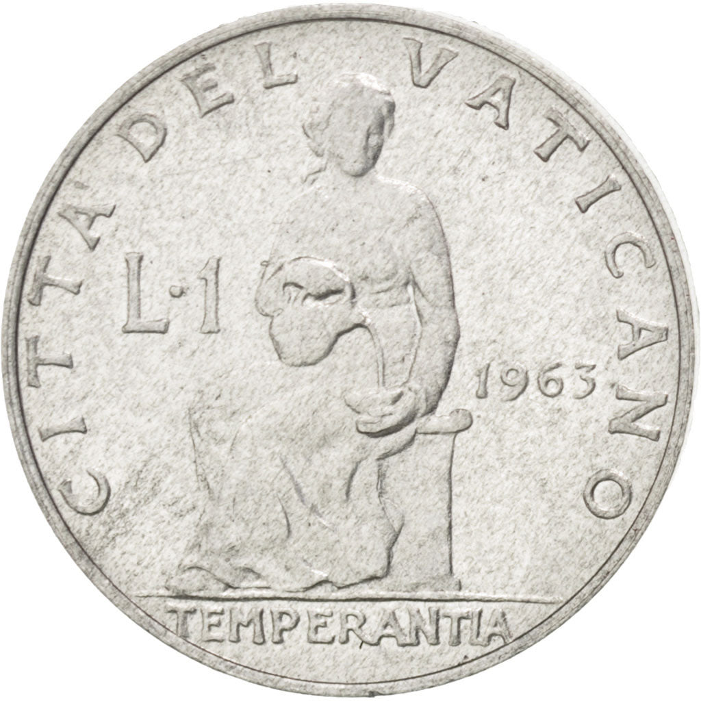 Coin, VATICAN CITY, Paul VI, Lira, 1963, MS(63), Aluminum, KM:76.1