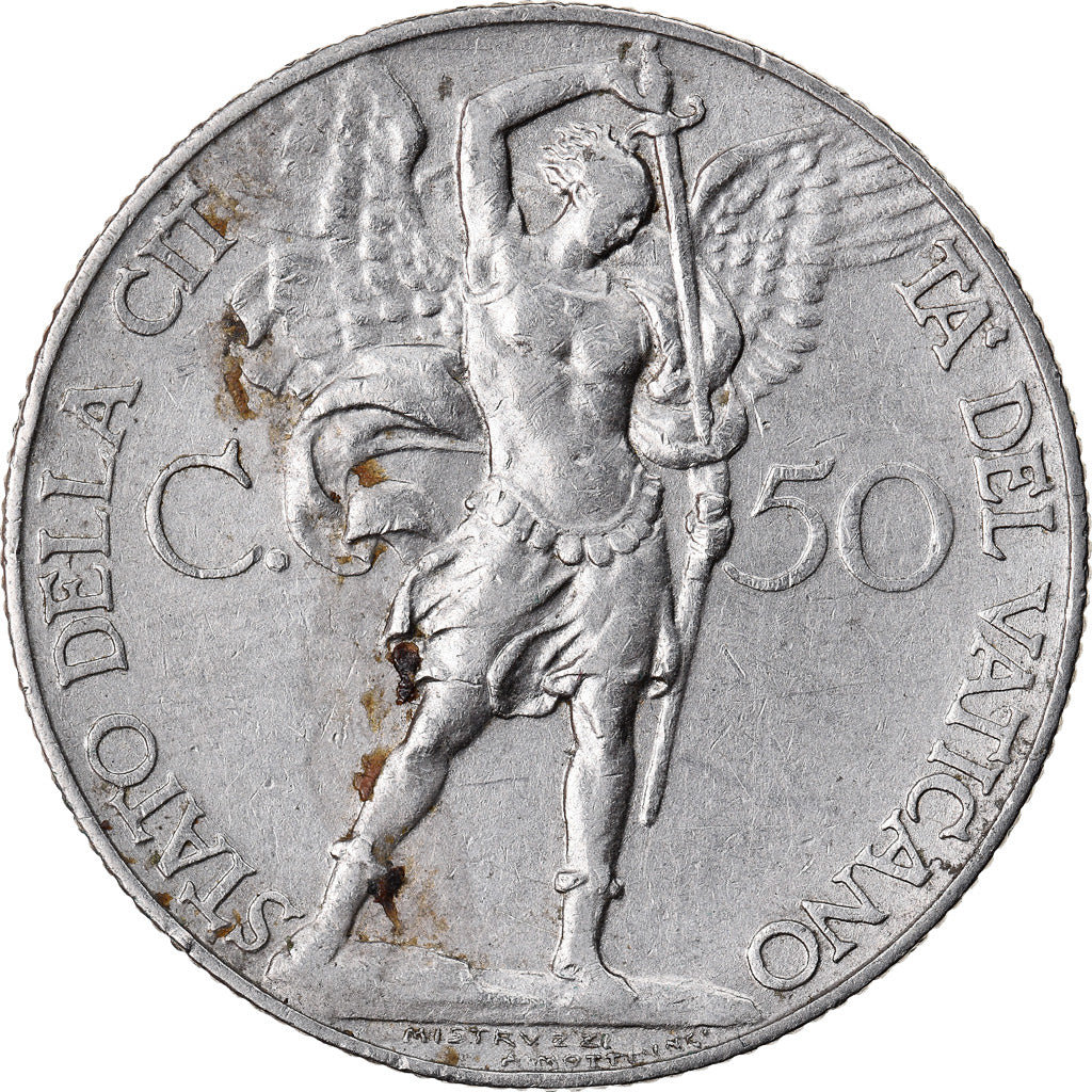 Moneda, CIUDAD DEL VATICANO, Pius XI, 50 Centesimi, 1930, Roma, MBC+, Níquel